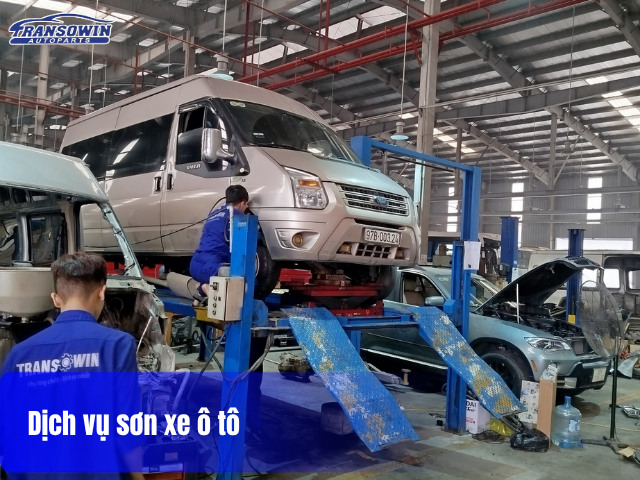 Dịch vụ sơn xe ô tô phục hồi diện mạo xe ford transit