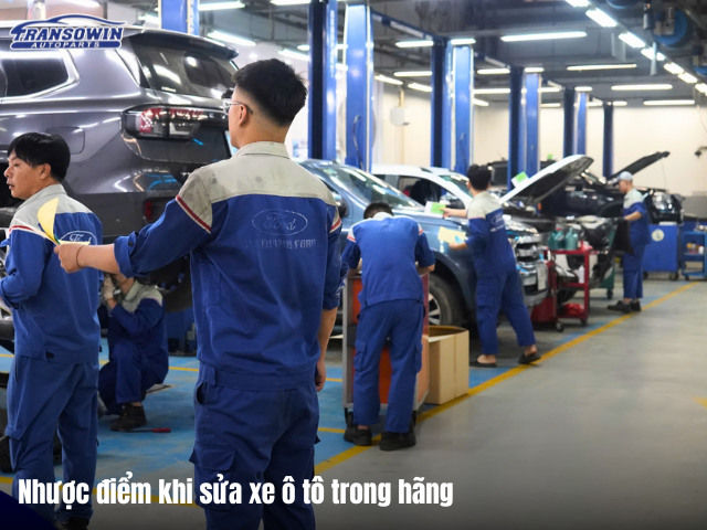 Nhược điểm khi sửa xe ô tô trong hãng