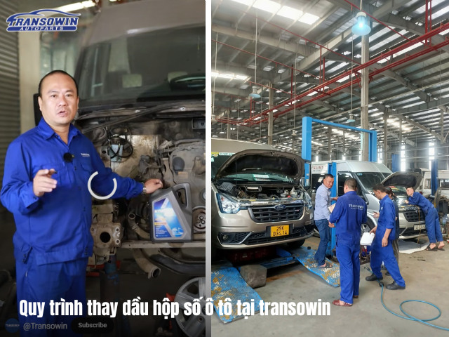 Quy trình thay dầu hộp số ô tô tại transowin